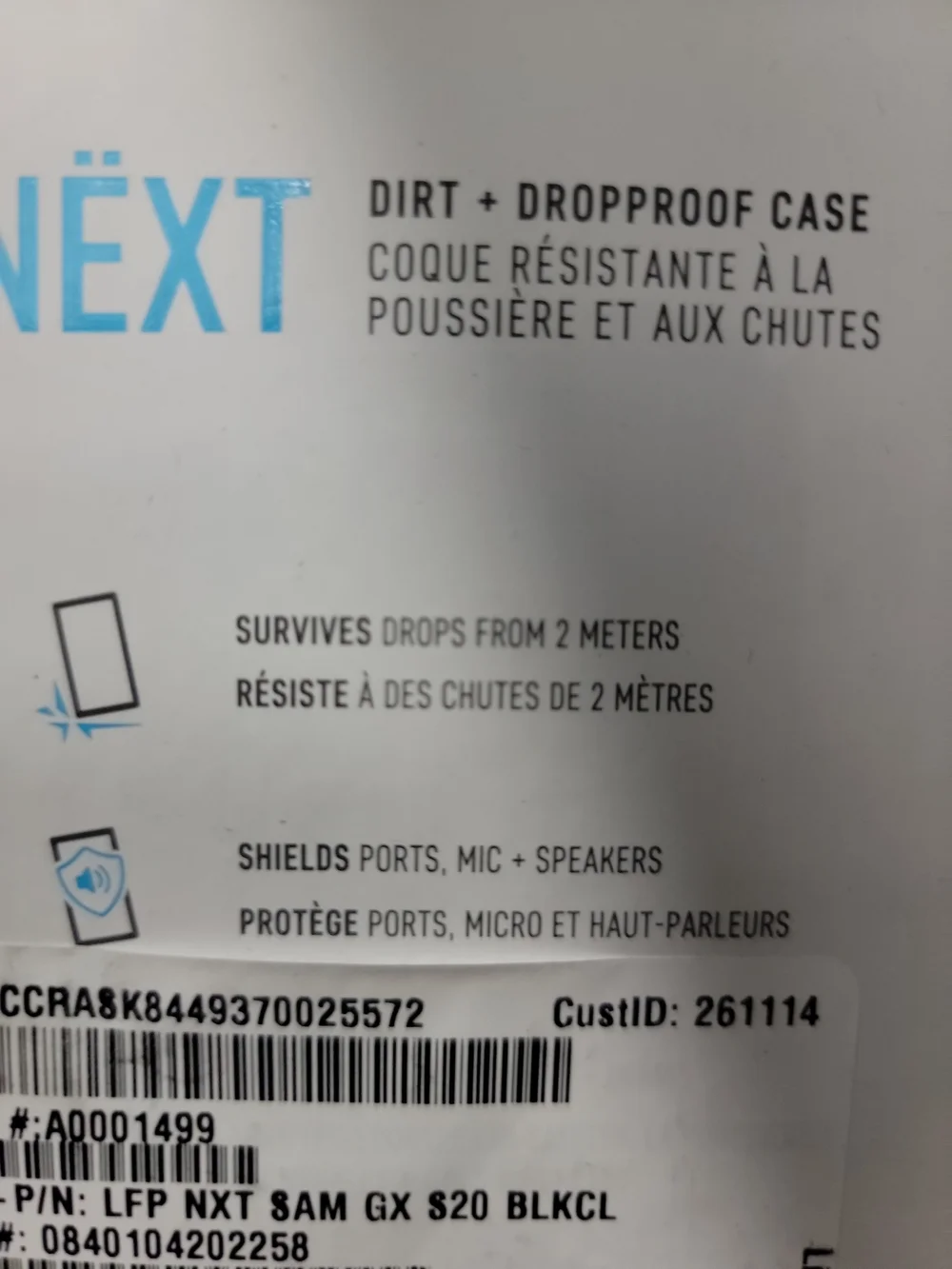 LifeProof NEXT Case for Samsung Galaxy S20 - Dropproof, snowproof, Clear